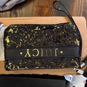 Juicy Couture Black and Gold Sequin Clutch